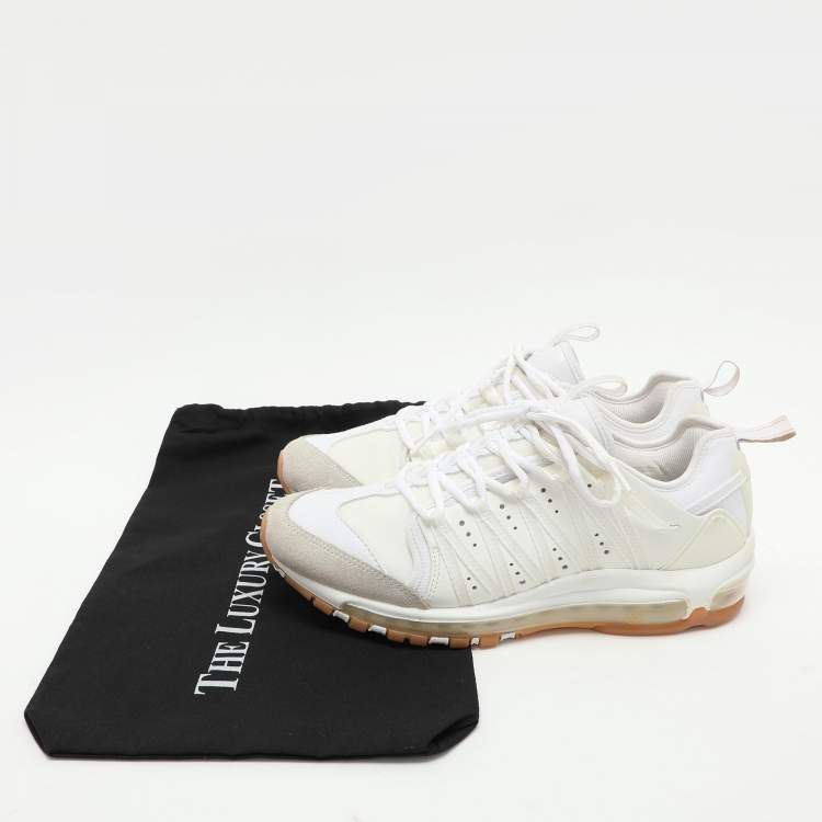 Pre Owned Nike x CLOT White Mesh and Suede Air Max 97 Haven Low Top Sneakers Size 42