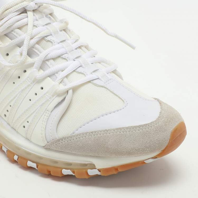 Pre Owned Nike x CLOT White Mesh and Suede Air Max 97 Haven Low Top Sneakers Size 42