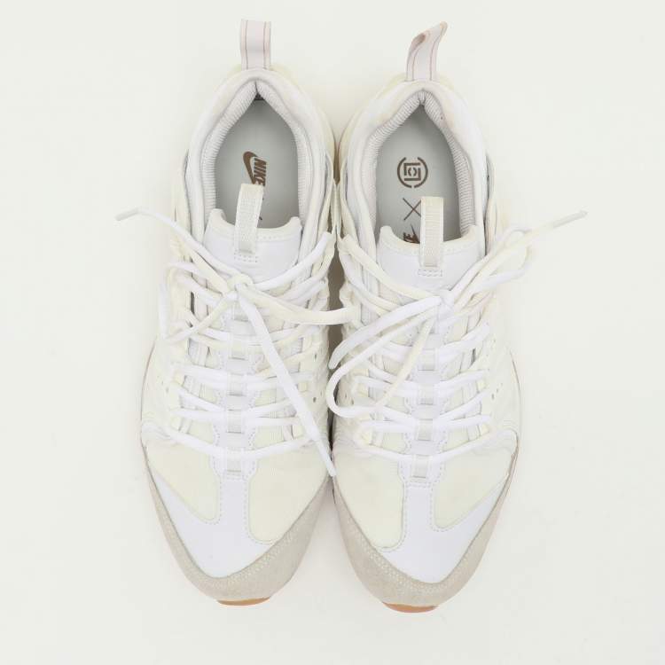Pre Owned Nike x CLOT White Mesh and Suede Air Max 97 Haven Low Top Sneakers Size 42