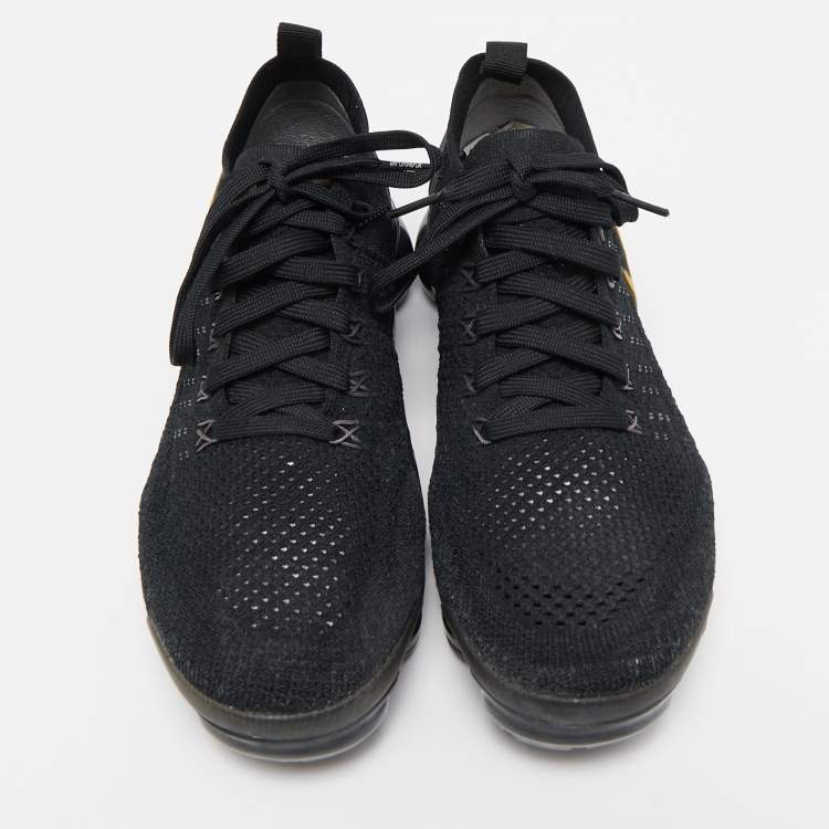 Pre Owned Nike Black Knit Fabric Vapormax Lace Up Sneakers Size 40