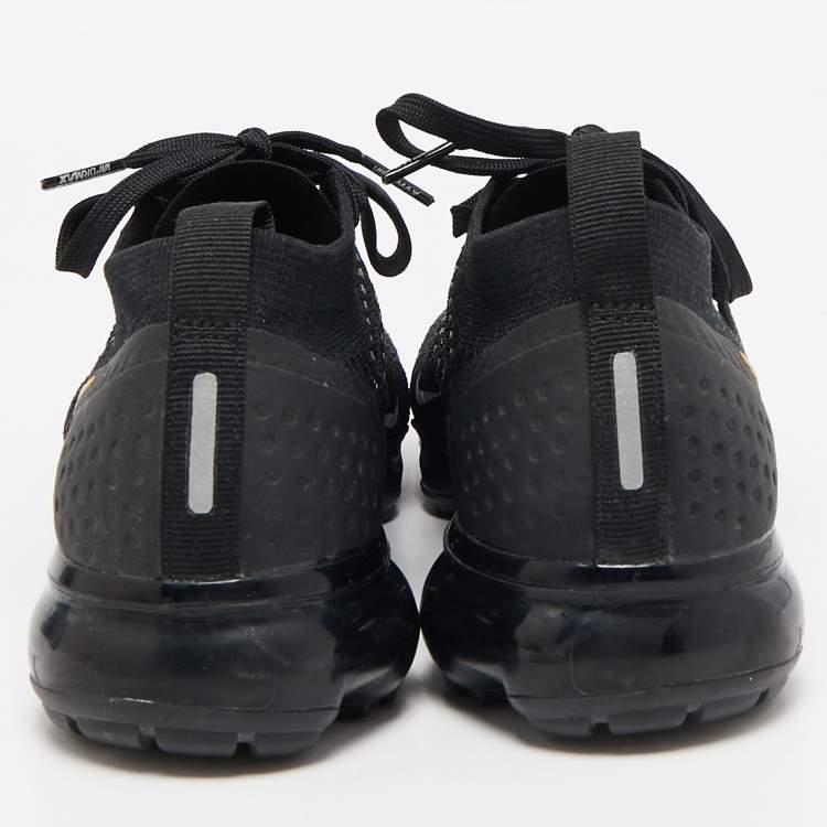 Pre Owned Nike Black Knit Fabric Vapormax Lace Up Sneakers Size 40