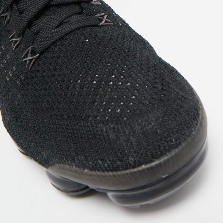 Pre Owned Nike Black Knit Fabric Vapormax Lace Up Sneakers Size 40