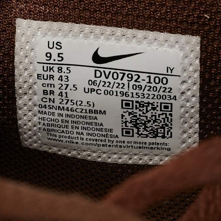 Pre Owned Nike Brown/Beige Leather Air Force 1 Mid '07 Brown Plaid Sneakers Size 43