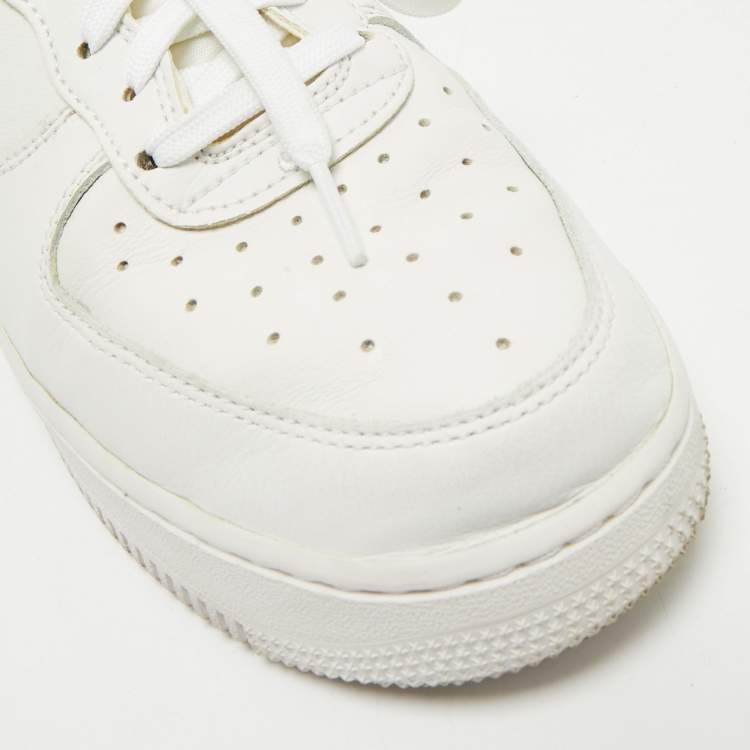 Pre Owned Nike White Leather Dunk Low Lace Up Sneakers Size 40