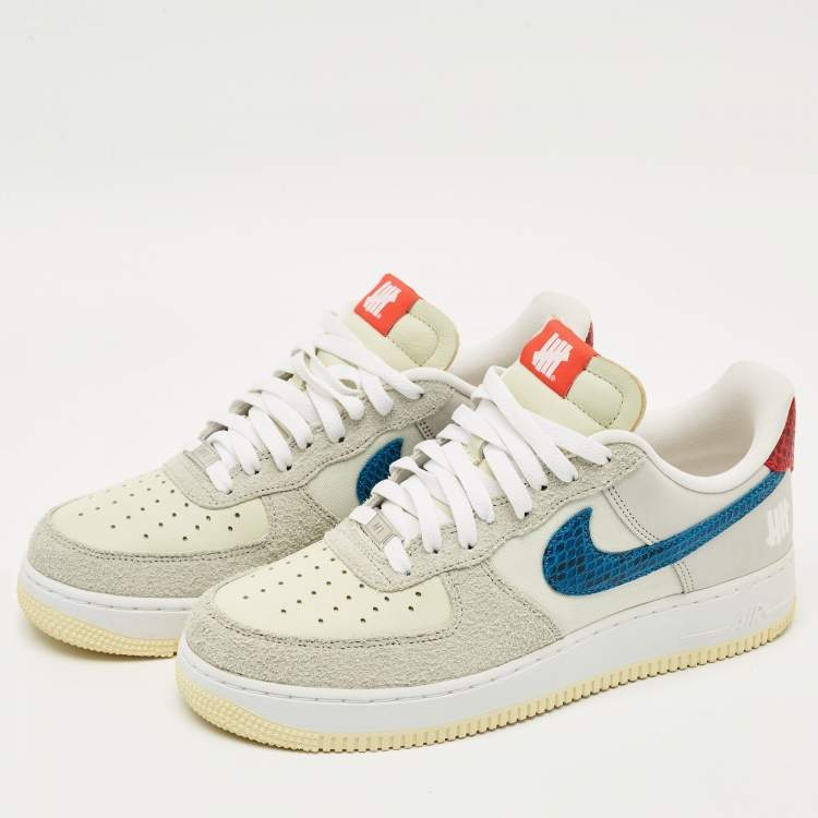 Pre Owned Nike Multicolor Leather and Suede Air Force 1 Low SP Undefeated 5 On It Dunk vs. AF1 Sneakers Size 42