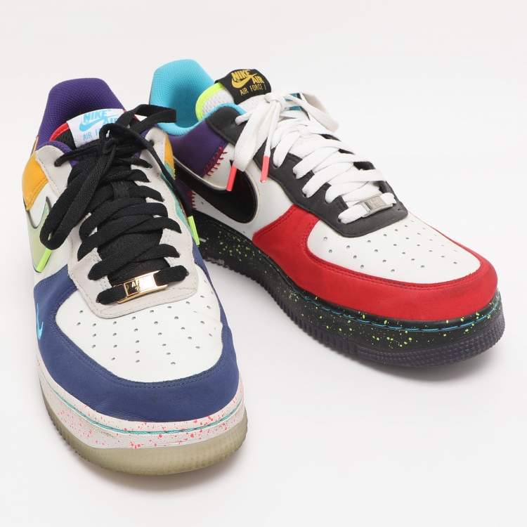 Pre Owned Nike Multicolor LeatherAir Force 1 '07 LV8 'What The LA' Top Sneakers Size 44