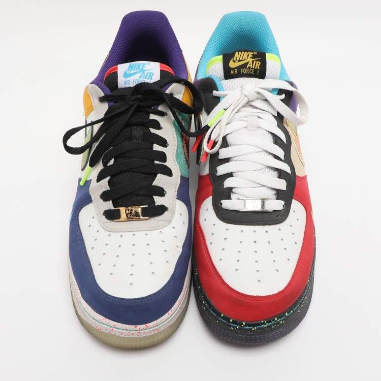 Pre Owned Nike Multicolor LeatherAir Force 1 '07 LV8 'What The LA' Top Sneakers Size 44