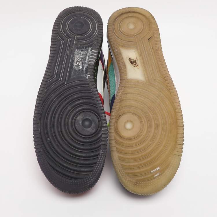 Pre Owned Nike Multicolor LeatherAir Force 1 '07 LV8 'What The LA' Top Sneakers Size 44