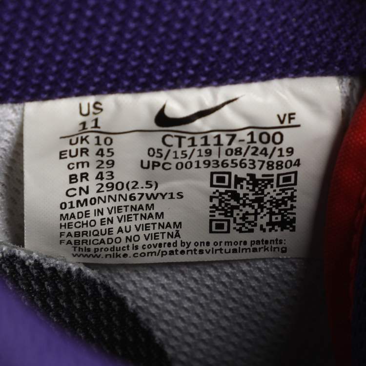 Pre Owned Nike Multicolor LeatherAir Force 1 '07 LV8 'What The LA' Top Sneakers Size 44