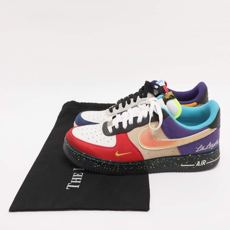 Pre Owned Nike Multicolor LeatherAir Force 1 '07 LV8 'What The LA' Top Sneakers Size 44