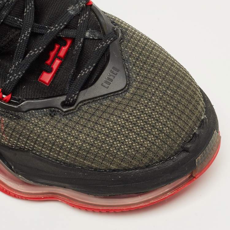 Pre Owned Nike Black Mesh and PVC Le bron 19 High Top Sneakers Size 40