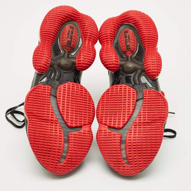 Pre Owned Nike Black Mesh and PVC Le bron 19 High Top Sneakers Size 40