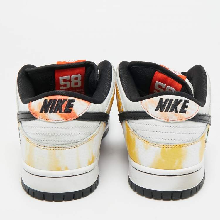 Pre Owned Nike Multicolor Leather SB Dunk Low Raygun Tie-Dye Sneakers Size 44.5
