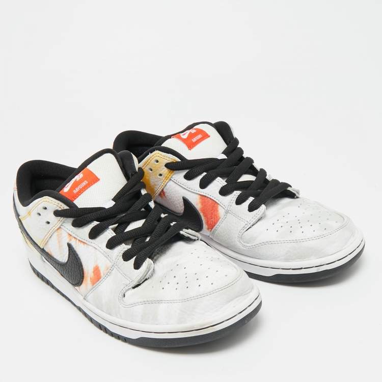 Pre Owned Nike Multicolor Leather SB Dunk Low Raygun Tie-Dye Sneakers Size 44.5