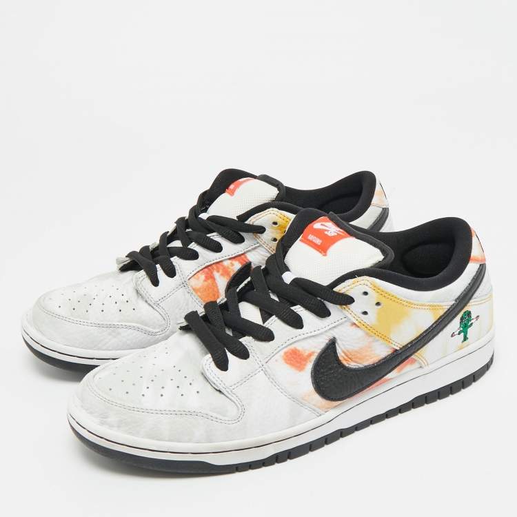 Pre Owned Nike Multicolor Leather SB Dunk Low Raygun Tie-Dye Sneakers Size 44.5