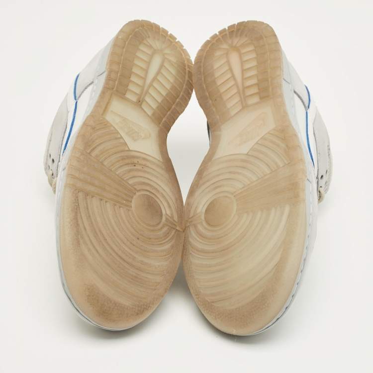 Pre Owned Nike Grey Nubuck Leather Dunk Low Wolf Grey Pure Platinum Sneakers Size 44.5