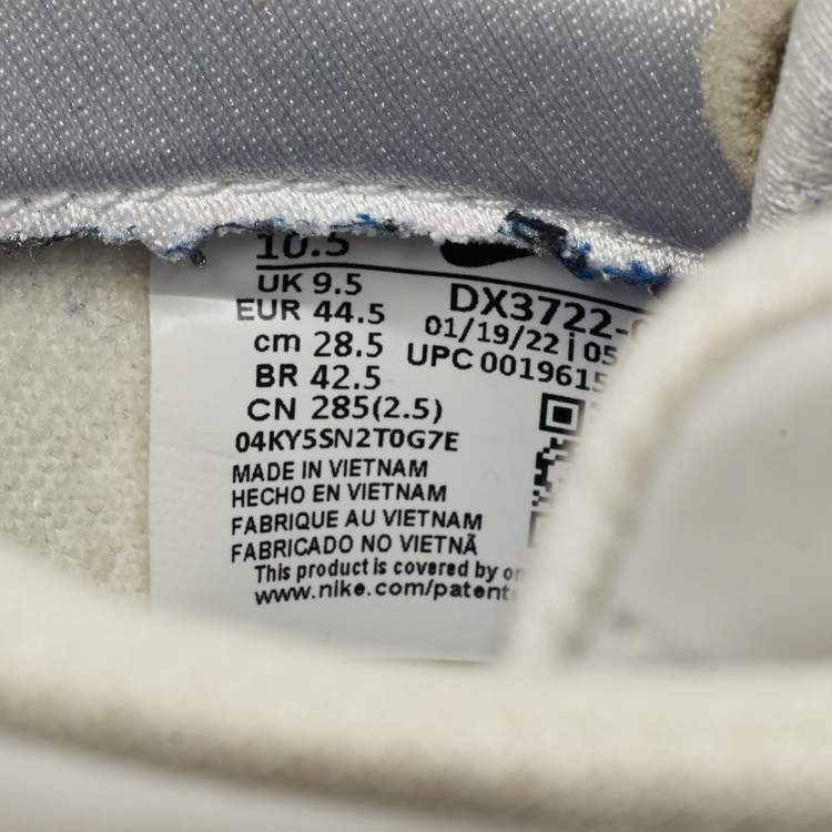 Pre Owned Nike Grey Nubuck Leather Dunk Low Wolf Grey Pure Platinum Sneakers Size 44.5