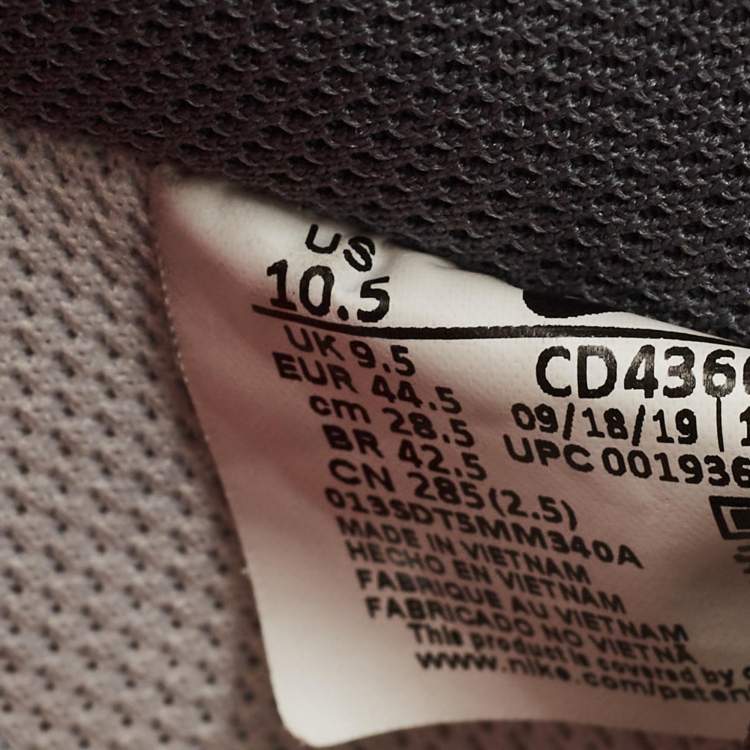 Pre Owned Nike Grey Leather and Canvas Air Force 1 React Wolf Grey Sneakers Size 44.5