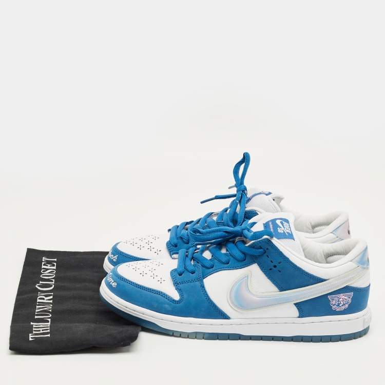 مملوكة مسبقًا Nike Multicolor Nubuck and Leather SB Dunk Low Born x Raised One Block At A Time Sneakers Size 44.5