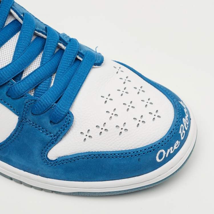 مملوكة مسبقًا Nike Multicolor Nubuck and Leather SB Dunk Low Born x Raised One Block At A Time Sneakers Size 44.5