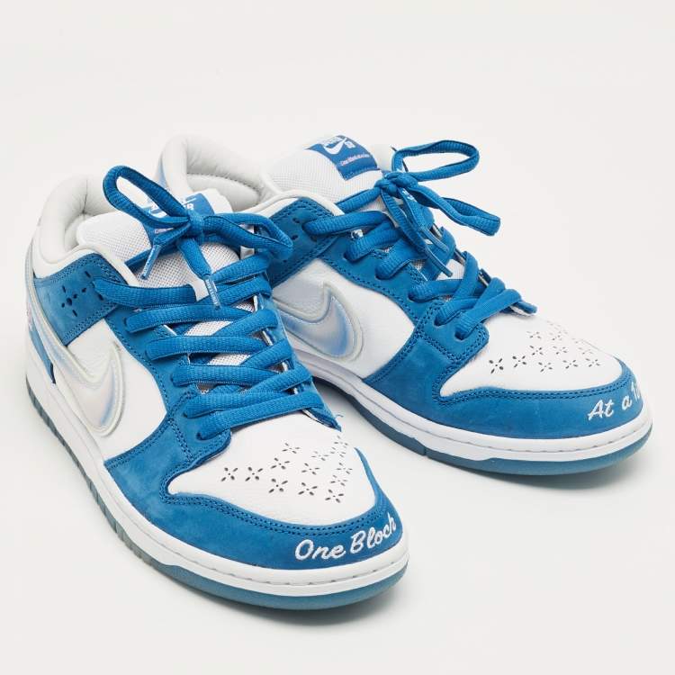 مملوكة مسبقًا Nike Multicolor Nubuck and Leather SB Dunk Low Born x Raised One Block At A Time Sneakers Size 44.5