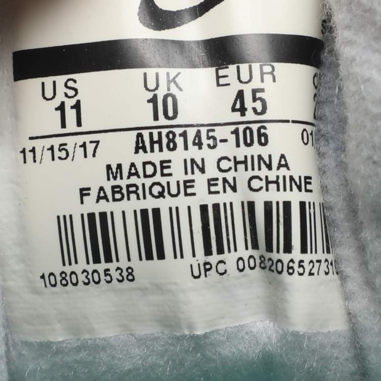 Pre Owned Nike Air Max 1 Watermelon Size 45 Green/White Mesh and Suede Low Top Sneakers