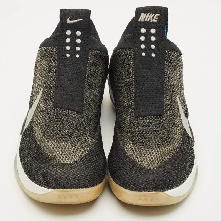 Pre Owned Nike Adapt BB Size 45.5 Black/Grey Mesh and Nubuck Leather Slip On Sneakers