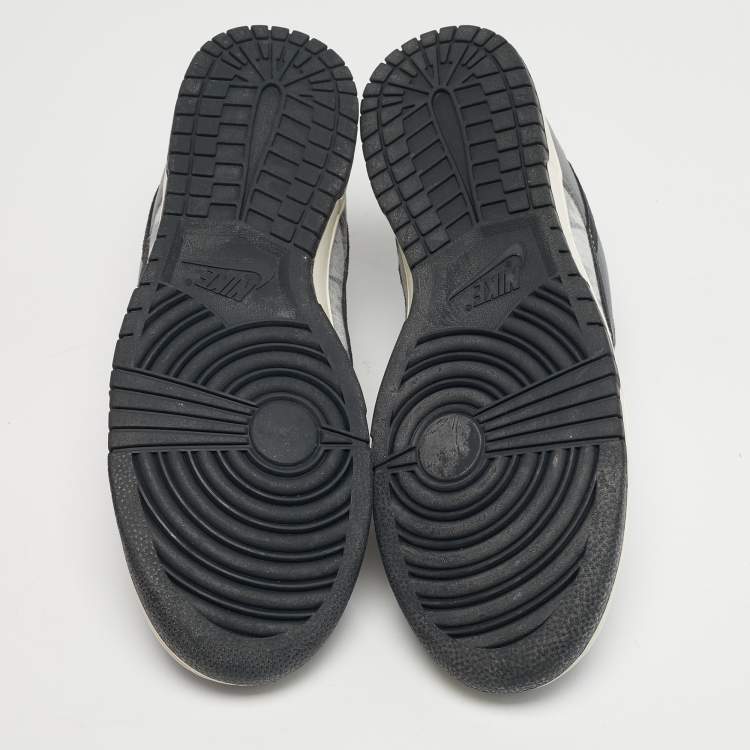 Pre Owned Nike Dunk SE Copy Paste Size 46 Grey Knit Fabric and Leather Low Top Sneakers