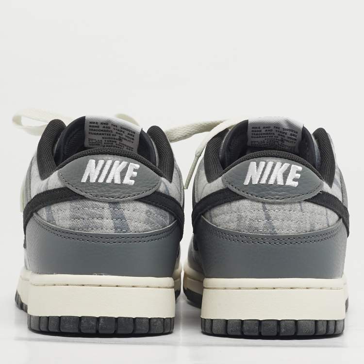 Pre Owned Nike Dunk SE Copy Paste Size 46 Grey Knit Fabric and Leather Low Top Sneakers