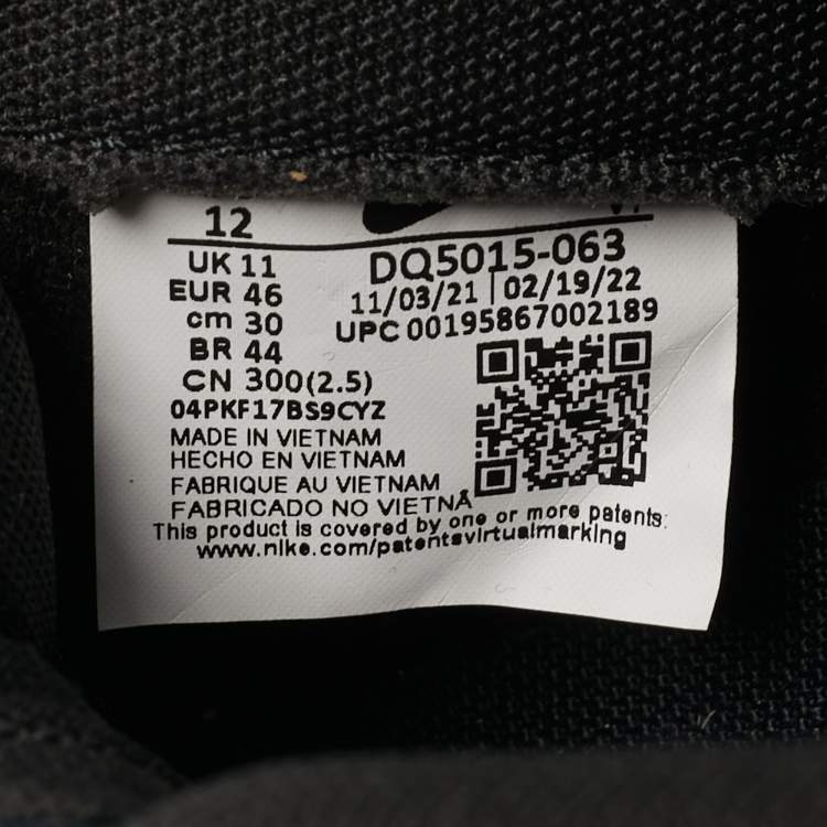 Pre Owned Nike Dunk SE Copy Paste Size 46 Grey Knit Fabric and Leather Low Top Sneakers