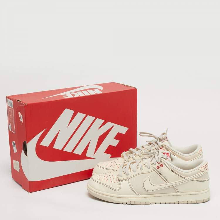 Pre Owned Nike Dunk Light Orewood Brown Sashiko Size 45 Beige Canvas Low Top Sneakers