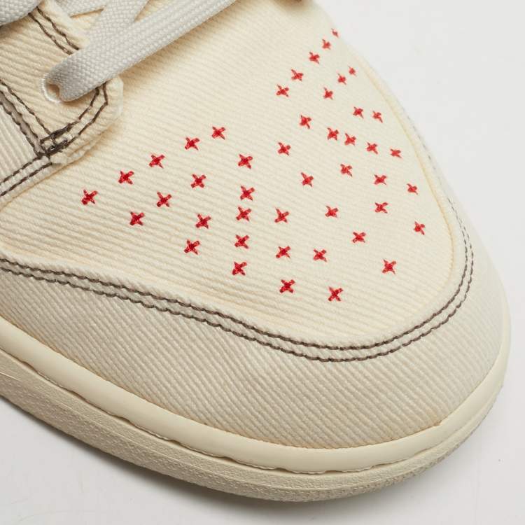 Pre Owned Nike Dunk Light Orewood Brown Sashiko Size 45 Beige Canvas Low Top Sneakers