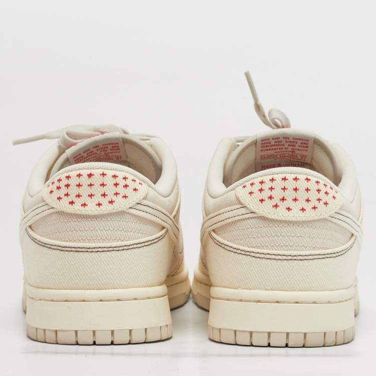 Pre Owned Nike Dunk Light Orewood Brown Sashiko Size 45 Beige Canvas Low Top Sneakers