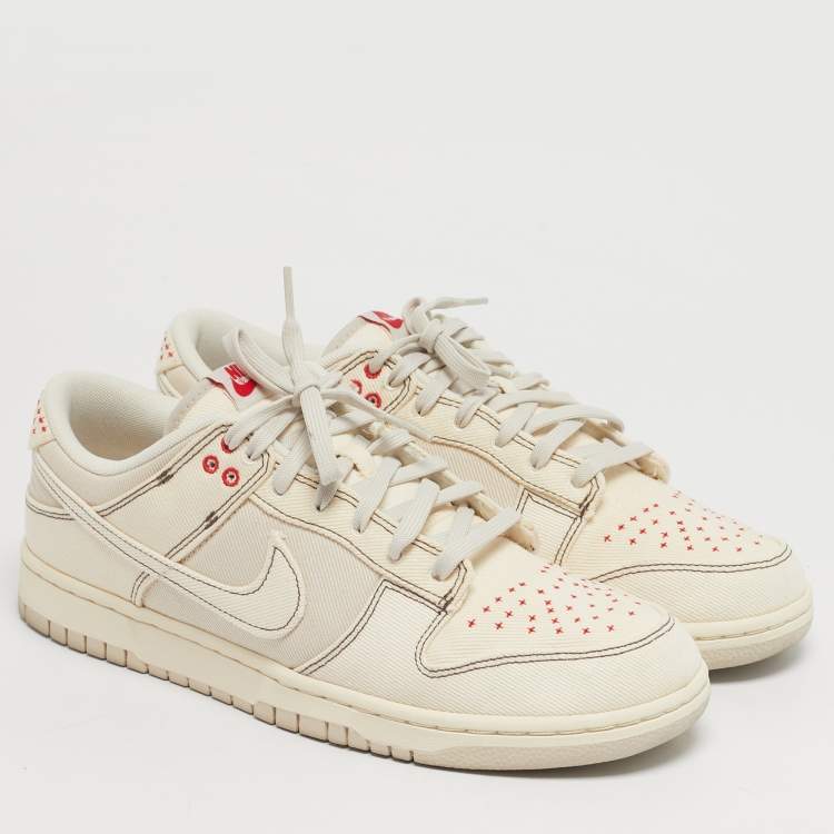 Pre Owned Nike Dunk Light Orewood Brown Sashiko Size 45 Beige Canvas Low Top Sneakers