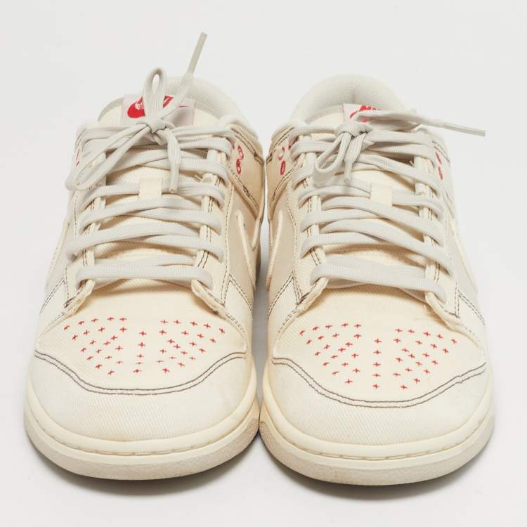 Pre Owned Nike Dunk Light Orewood Brown Sashiko Size 45 Beige Canvas Low Top Sneakers