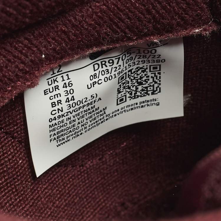 Pre Owned Nike Dunk Retro PRM Valentine's Day Size 46 Multicolor Leather Low Top Sneakers