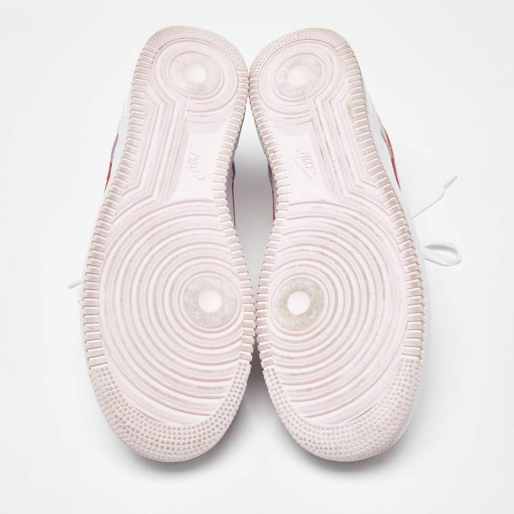 Pre Owned Nike Air Force 1 07 QS Valentine's Day Love Letter Size 45.5 Multicolor Leather and Suede Low Top Sneakers