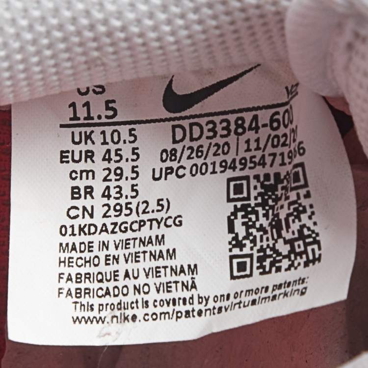 Pre Owned Nike Air Force 1 07 QS Valentine's Day Love Letter Size 45.5 Multicolor Leather and Suede Low Top Sneakers