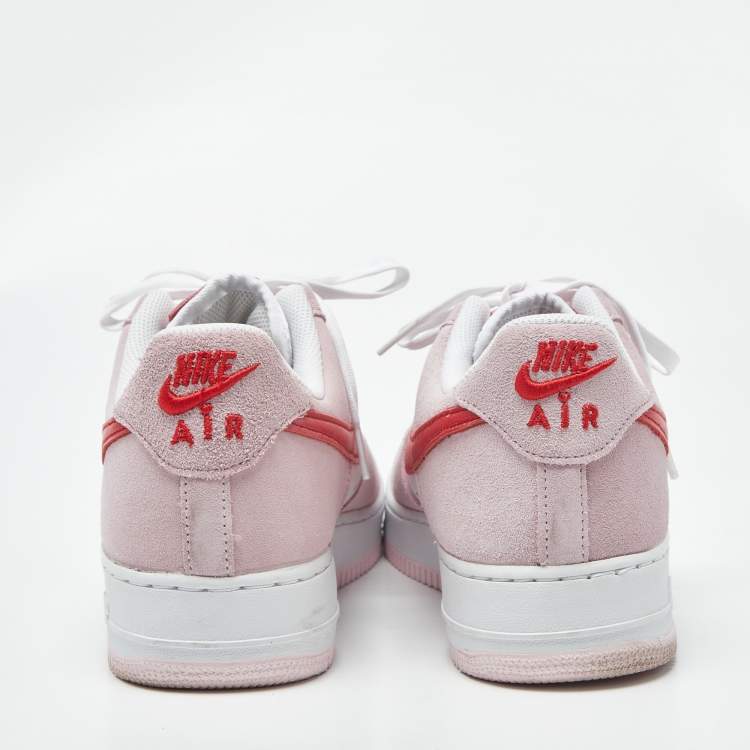 Pre Owned Nike Air Force 1 07 QS Valentine's Day Love Letter Size 45.5 Multicolor Leather and Suede Low Top Sneakers