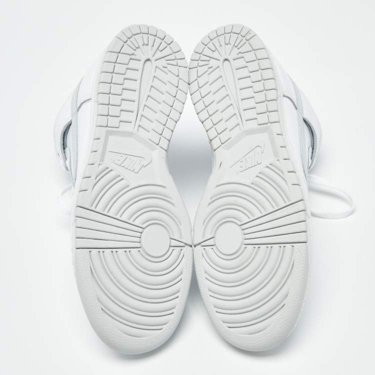 Pre Owned Nike Dunk SP Pure Platinum Size 42 White/Grey Leather High Top Sneakers