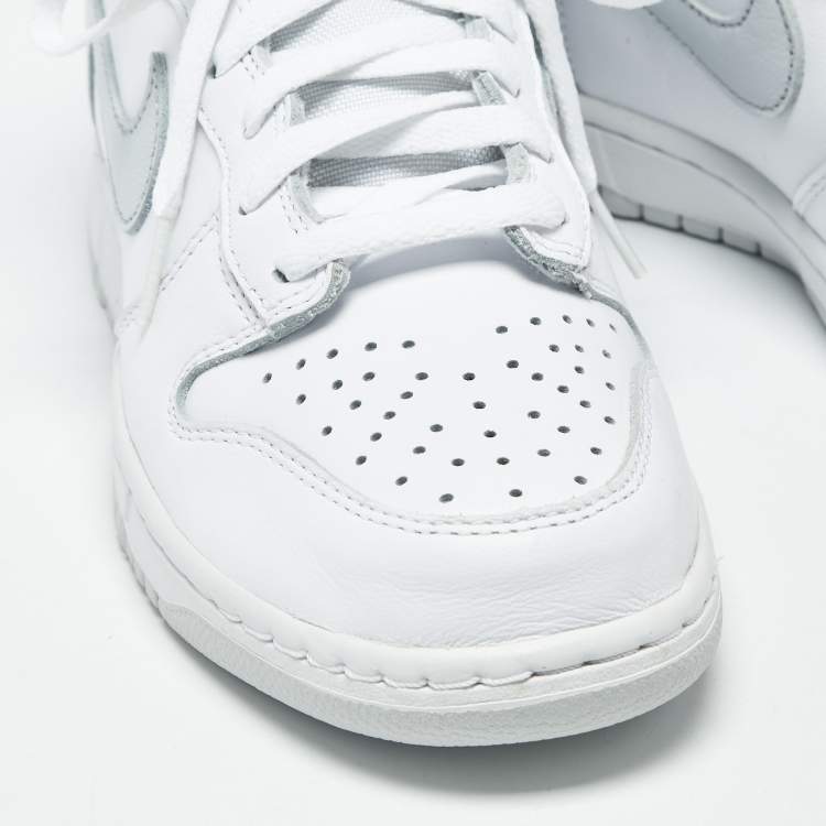 Pre Owned Nike Dunk SP Pure Platinum Size 42 White/Grey Leather High Top Sneakers