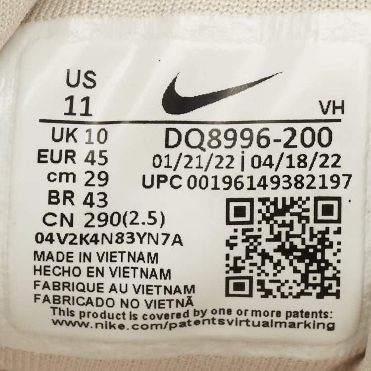 Pre Owned Nike air max 97 Size 45 Beige Knit Fabric and Nubuck Leather Lace Up Sneakers