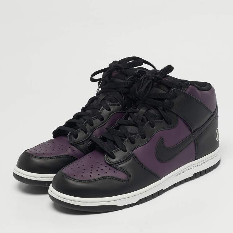 مملوكة مسبقًا Nike Dunk High Size 45 Purple/Black Leather High Top Sneakers