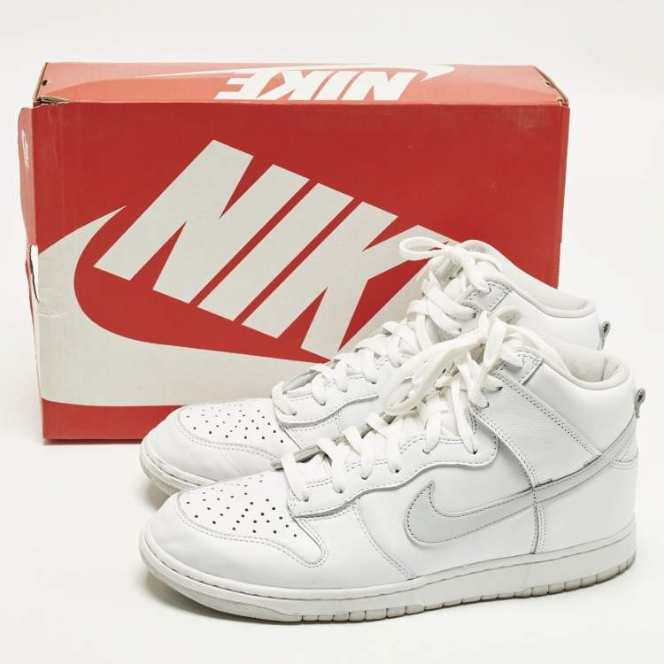 Pre Owned Nike Dunk High Size 45.5 Two Tone Leather High Top Sneakers
