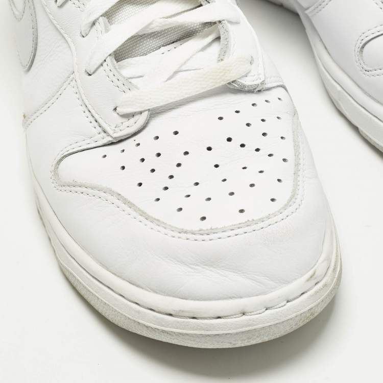 Pre Owned Nike Dunk High Size 45.5 Two Tone Leather High Top Sneakers