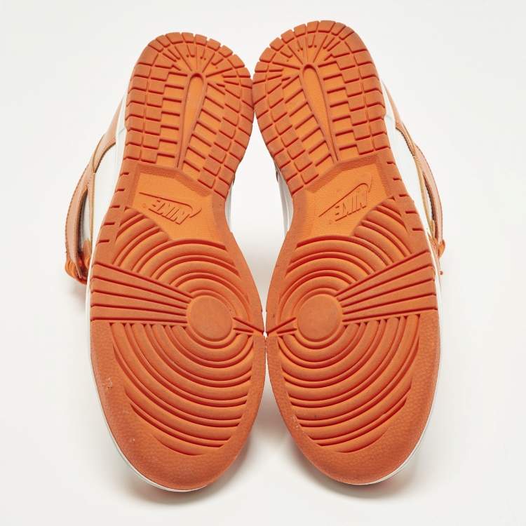 Pre Owned Nike Dunk High Syracuse Size 45 Orange/White Leather High Top Sneakers
