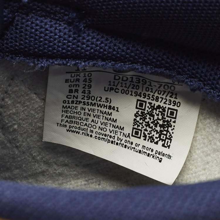 Pre Owned Nike Dunk Low Retro Michigan Size 45 Yellow/Navy Blue Leather Low Top Sneakers