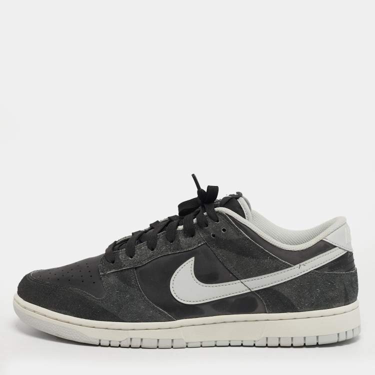 Pre Owned Nike Dunk Low Retro PRM Zebra Animal Pack Size 45 Multicolor Leather and Suede Sneakers