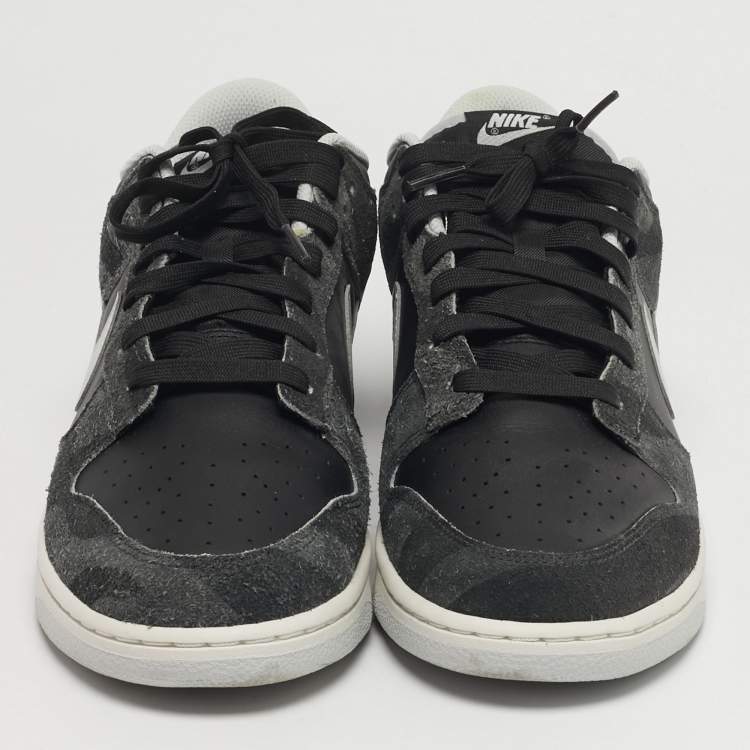 Pre Owned Nike Dunk Low Retro PRM Zebra Animal Pack Size 45 Multicolor Leather and Suede Sneakers