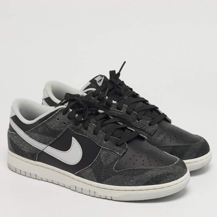 Pre Owned Nike Dunk Low Retro PRM Zebra Animal Pack Size 45 Multicolor Leather and Suede Sneakers